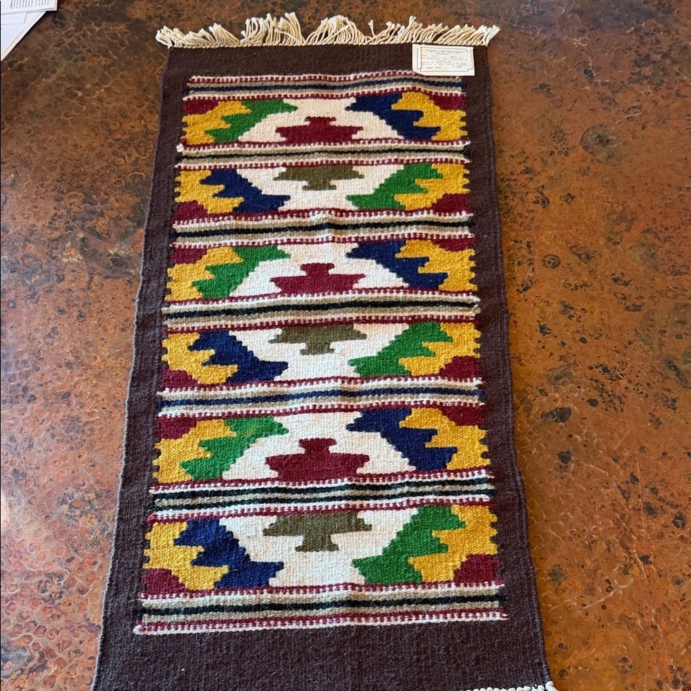 Vintage Kilim Hand Woven Colorful Geometric Tribal Patterns Tapestry, Runner NWT